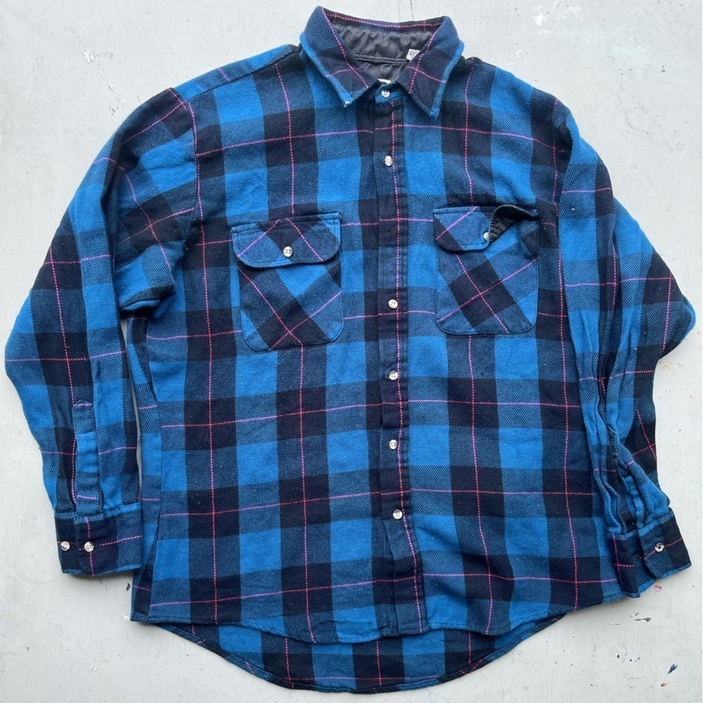 Men's Vintage Fieldmaster Shirt Multicolor‎ Plaid L Tall Grunge 90s PNW Lumber